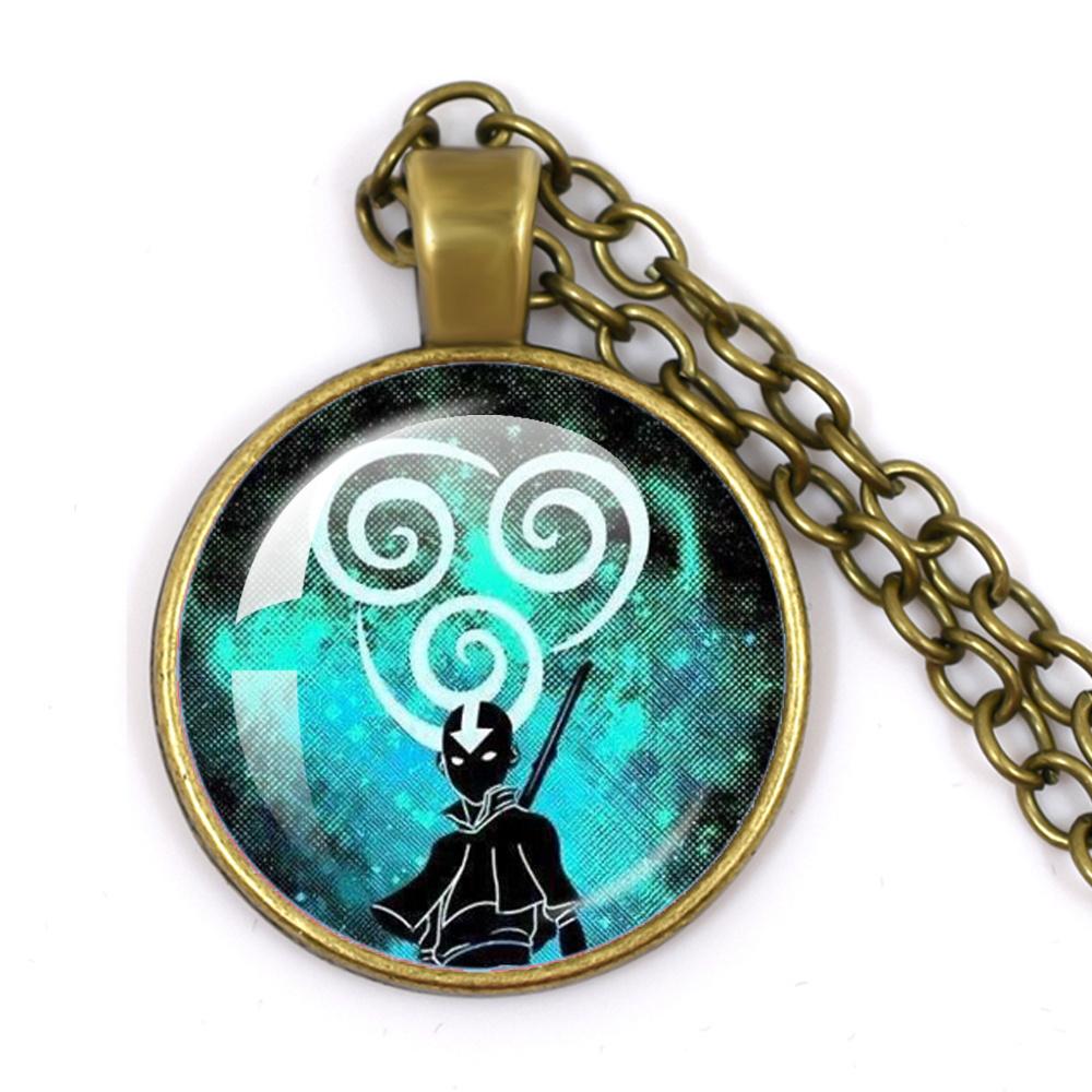 Anime The Last Airbender Fire And Water Tribe Elements Of Water Earth Fire And Air Dome Glass Cabochon Necklace Gift