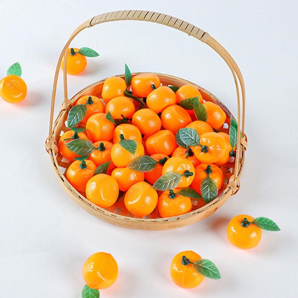10pcs Mini Artificial Plastic Orange Handicrafts Fruit Model Fake Fruits Home Kitchen Decor
