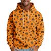 Halloween Print Men's Loose Hooded Sweatshirt