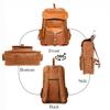 New Vintage Full Grain 21 Inch Leather Laptop Large Backpack Casual Bookbag Daypack Camping Travel Rucksack Knapsack