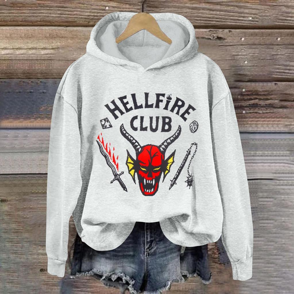 Женская модная повседневная толстовка с длинными рукавами, принтом и капюшоном