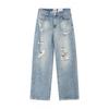 GALLER Graffiti Distressed Jeans Unisex Casual Straight Leg Denim Pants