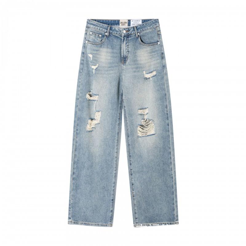 GALLER Graffiti Distressed Jeans Unisex Casual Straight Leg Pants Teens