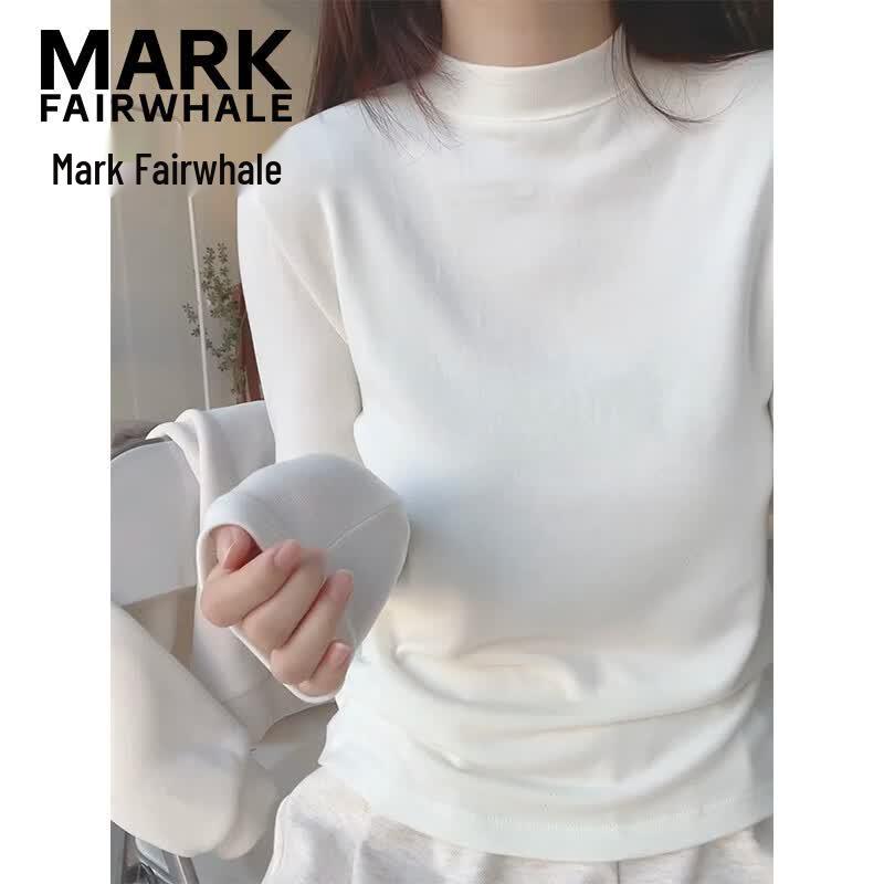 Mark Fairwhale Женская футболка с длинным рукавом и полувысоким воротником