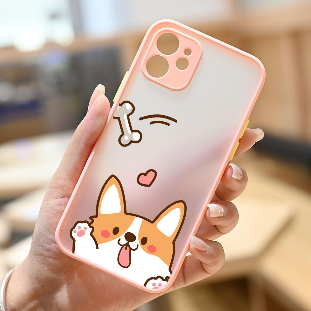 Милый Милый Узор с Собакой Корги Ударопрочный Чехол для Телефона для APPLE iPhone 11 12 13 14 Pro XS Max XR X 7 8 Plus SE Mini Силиконовый Чехол