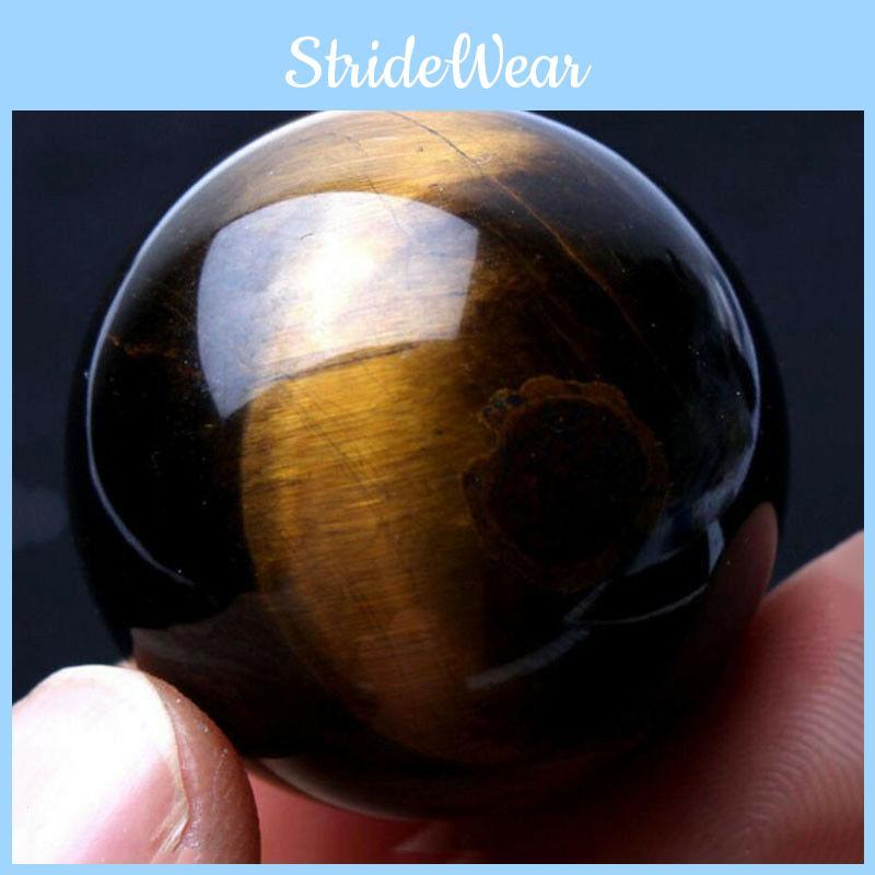 Premium Natural Tiger Eye Quartz Crystal Sphere 2040mm In Dark Yellow Color