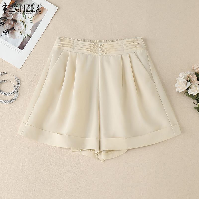ZANZEA Женские повседневные свободные летние шорты с эластичной резинкой на талии