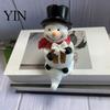 Christmas Gift Souvenirs Snowman Resin Hook Decor, Figurine Hanging for Xmas Decorative Hooks Stocking Key Holder, Desktop Ornament Fireplace