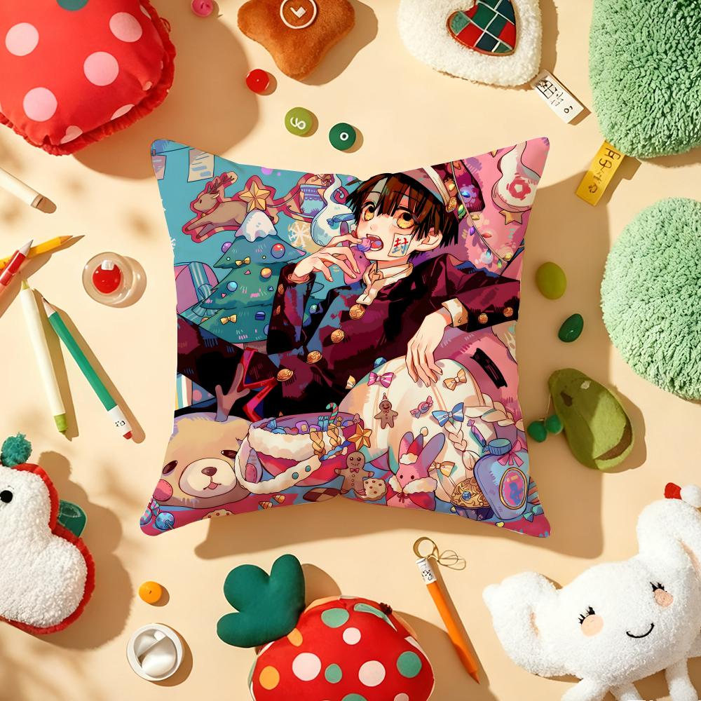 Anime Jibaku Shounen Hanako Kun Cushion Cover Plush Fabric Soft DoubleSided Printed Sofa Warm Winter Home Gift Pillow Cover