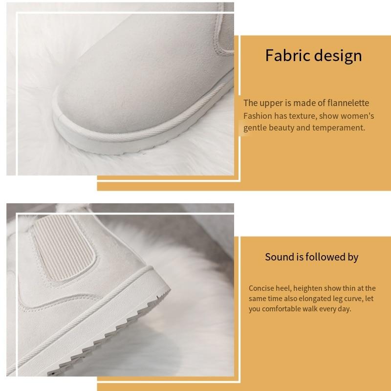 Меховые ботинки челси, женская зимняя обувь, новые ботинки на плоской подошве, Botas De Mujer, модная теплая хлопковая обувь без шнуровки для женщин