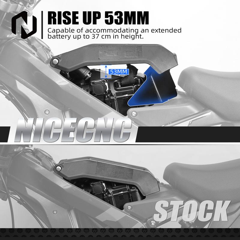 NICECNC For Surron light bee X Electric Dirt Bike 53MM Rise Battery Lock Increase Code Aluminum For Segway X160 X260 2024 2025