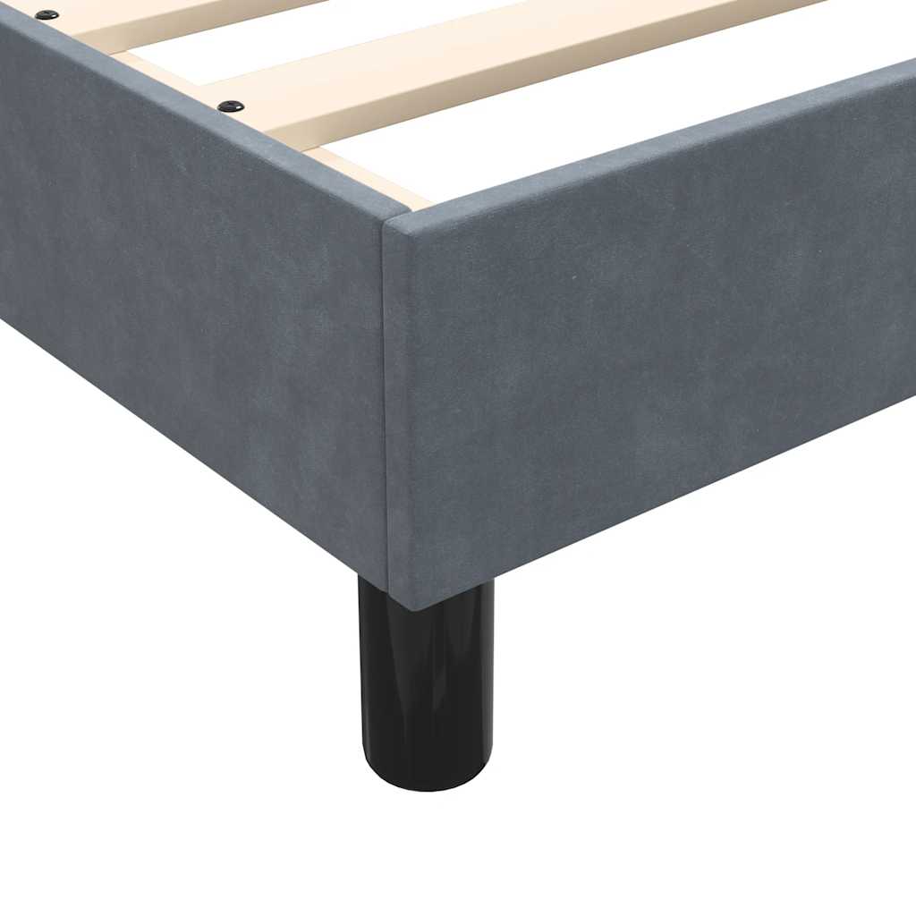 Box Spring Bed with Mattress Dark Gray 80 x 220 cm Velvet