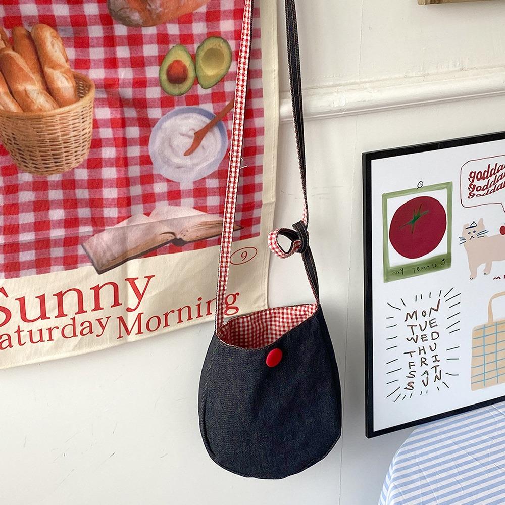 Cute Crossbody Phone Pouch Plaid Grid Shoulder Bag Casual Small Square Bag  Travel