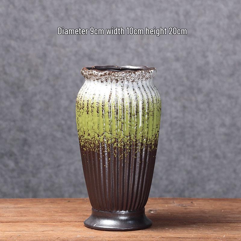 Европейская минималистичная керамическая напольная ваза для гостиной - Икебана и сухоцветы