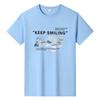 Keep Smiling Mens Fashion Short-sleeved T-shirt Pure Cotton Casual Tee M-6XL