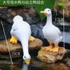 3pcs/set Resin Spary Water Duck Statues Miniature Fairy Garden Decorative Figurines Outdoor House Decorations for Garden Yard Fountain