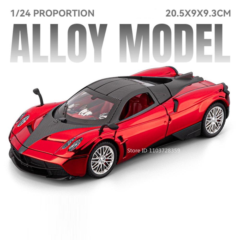 1:24 модели игрушечных спортивных автомобилей Pagani Huayra Zonda, литые из сплава, мини-суперкары, со звуком и светом, открывающиеся двери, инерционный механизм, подарки для мальчиков