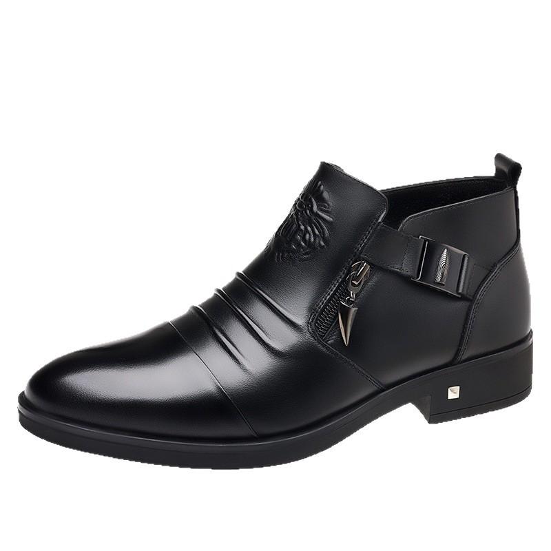 Модный тренд Платье Мужская обувь Британские остроносые мужские кожаные ботинки Чжунбан Мужская свадебная повседневная обувь