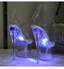 Светящиеся сандалии на высоком каблуке для ночного клуба, женская обувь, обувь для подиума, обувь для танцев на шесте, с кристаллической подошвой LFD