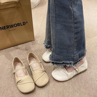 Туфли Мэри Джейн на низком каблуке с пряжкой на сумке, новая осенняя модель, туфли с пряжкой на ремешке, студенческие однотонные туфли Doudou