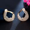 Trendy Retro Brass Electroplated 18K Gold Micro-Inlaid Zircon Earrings, Earrings, Ear Buckles.