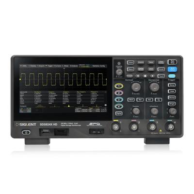 SIGLENT SDS814X HD 100 МГц Цифровой осциллограф с вертикальным разрешением до 50 млн точек выборки, максимальная память, вход и математические функции, сенсорный экран HD. Включает гарантию от