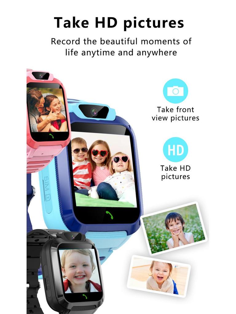 Детские водонепроницаемые смарт-часы 4G с SOS, видео и слотом для SIM-карты