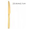 HANYANG Steak Knife and Fork Western Knife, Fork and Spoon Simple Wind Gold Stirring Spoon Western Tableware