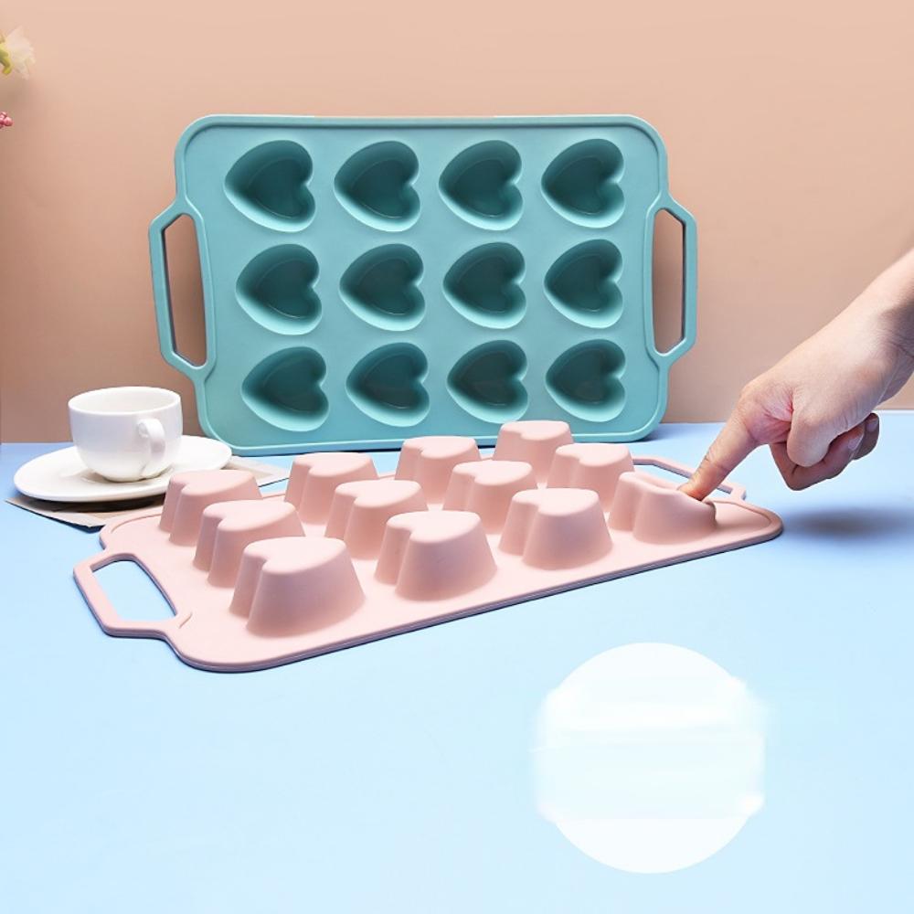 12 ровных форм для торта в форме сердца, пищевая силиконовая форма для торта, мягкая форма для выпечки с мягким дном, легко снимается с формы