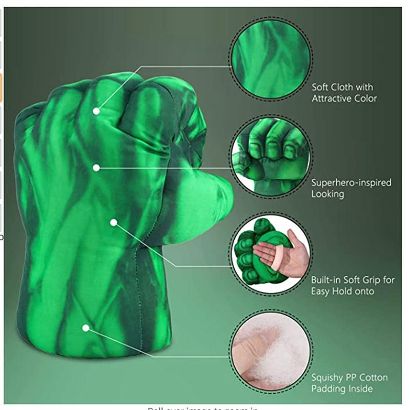 Kids Cartoon Pattern Printed Gloves Superhero Character Foam Gloves Halloween Cosplay Plush Cotton Fist Game Props