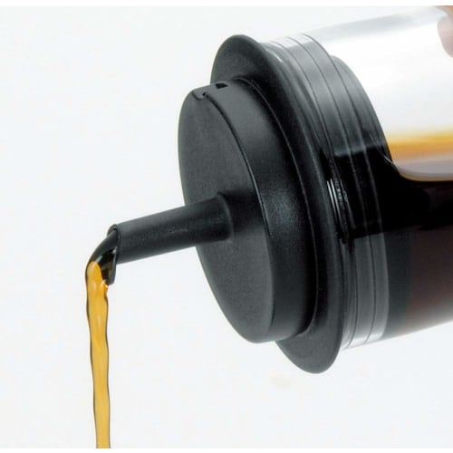 iwaki AGC Technoglass Heat-Resistant Glass Drip-Resistant Soy Sauce Dispenser, 160ml, with Lid, KT5032-BK