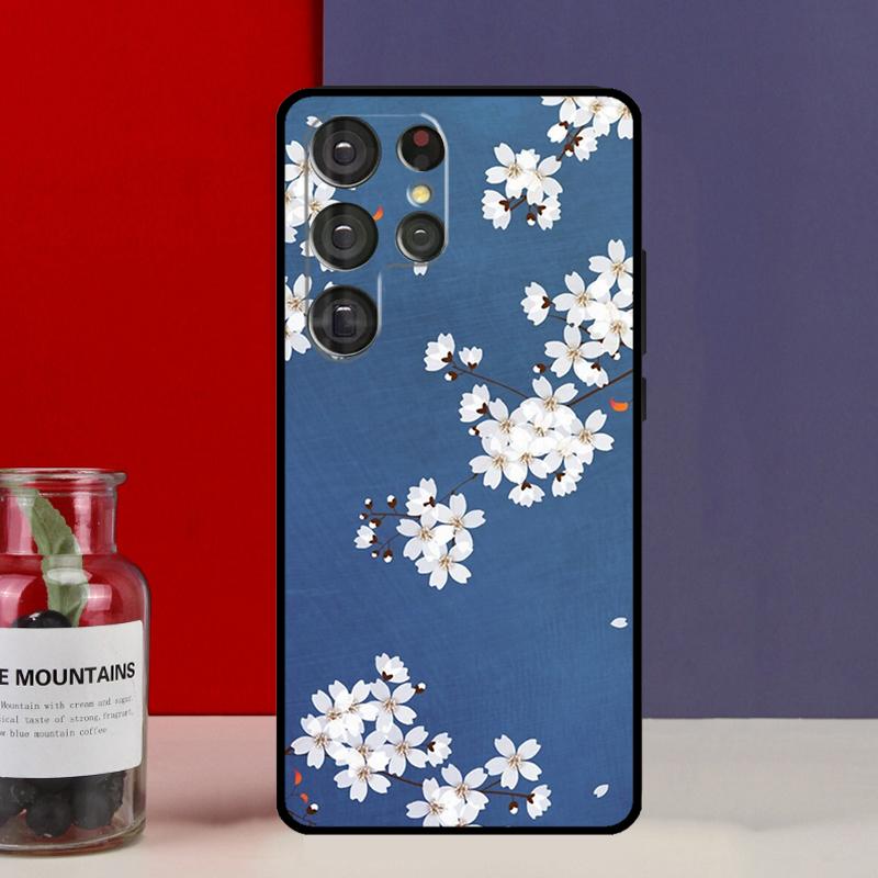 Цветочный чехол с вишневым цветением для Samsung Galaxy S25 Ultra S9 S10 S20 S21 FE S22 S23 Plus S24 Ultra