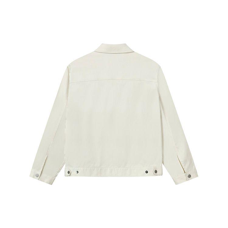 Fila Поло свободного кроя, повседневная однотонная, с логотипом, с длинным рукавом, тканая куртка, мужская куртка, нефритово-белая F51M238703F-IV