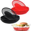 Plastic Fast Food Basket Oval Food Serving Baskets Fry Baskets Serving Tray for Hot Dogs Chicken Burgers Sandwiches Fries