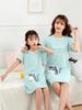 Girls' Summer Cartoon Short Sleeve Pajamas - Cute Parent-Child Cotton Nightdress