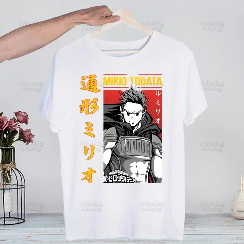 My Hero Academia Hip Hop Streetwear T Shirt Harajuku Todoroki TShirts Short Sleeve Casual Bakugou Deku Anime T-Shirt Tops Tees
