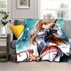 Anime SAO Sword Art Online Printed Oversized Manta Sofa Bed Cover Soft and Hairy Blanket Plaid Soft Warm Flannel Throw Blankets