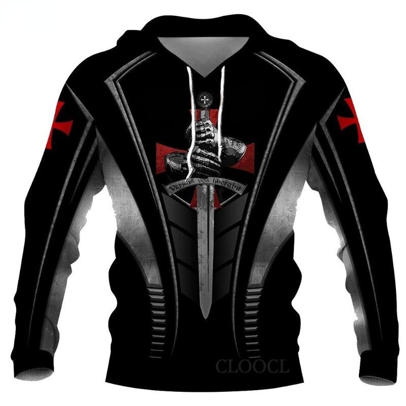 Christian Saint Lion Fashion Men's Hooded Sweatshirt 3D Street Hip-Hop High-Quality Top-Level Men's Clothing Pullover Shirt