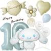 Deerzon Очень большой Cinnamoroll Cinnamon Тускло-синий 10 лет Тусклый цвет Цифровой шар Набор для украшения на день рождения Большой цифровой шар Цвет нюанса