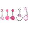 5-Piece Multicolor Belly Button Ring Set - Piercing Jewelry