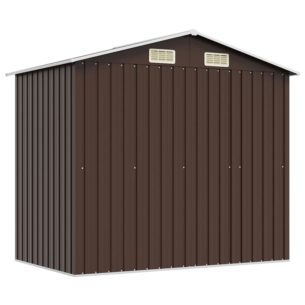 Garden Shed Brown 204x132x186 cm Steel