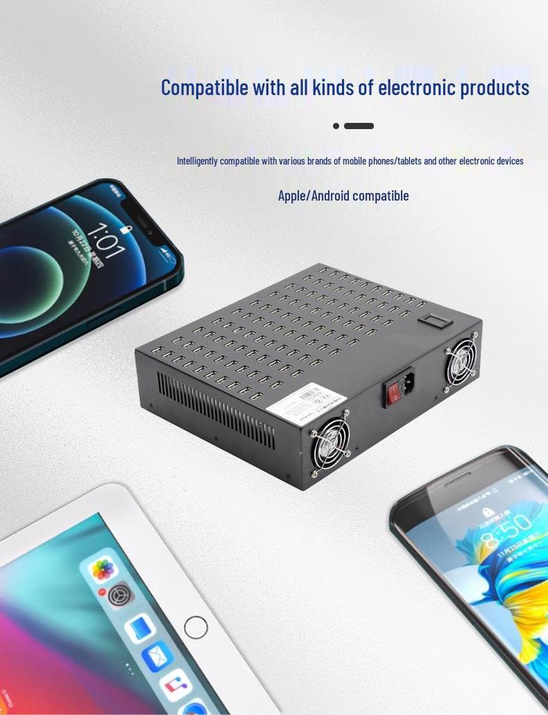 100-Port 800W High-Power Universal USB Charger for Studio & Multi-Device Charging