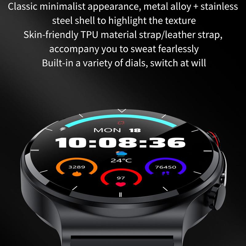 1,32-дюймовый ЭКГ для мужчин AI Smart Watch Health Smartwatch Ip68 Водонепроницаемый беспроводной зарядный монитор кислорода в крови для Android IOS Спортивные фитнес-умные часы