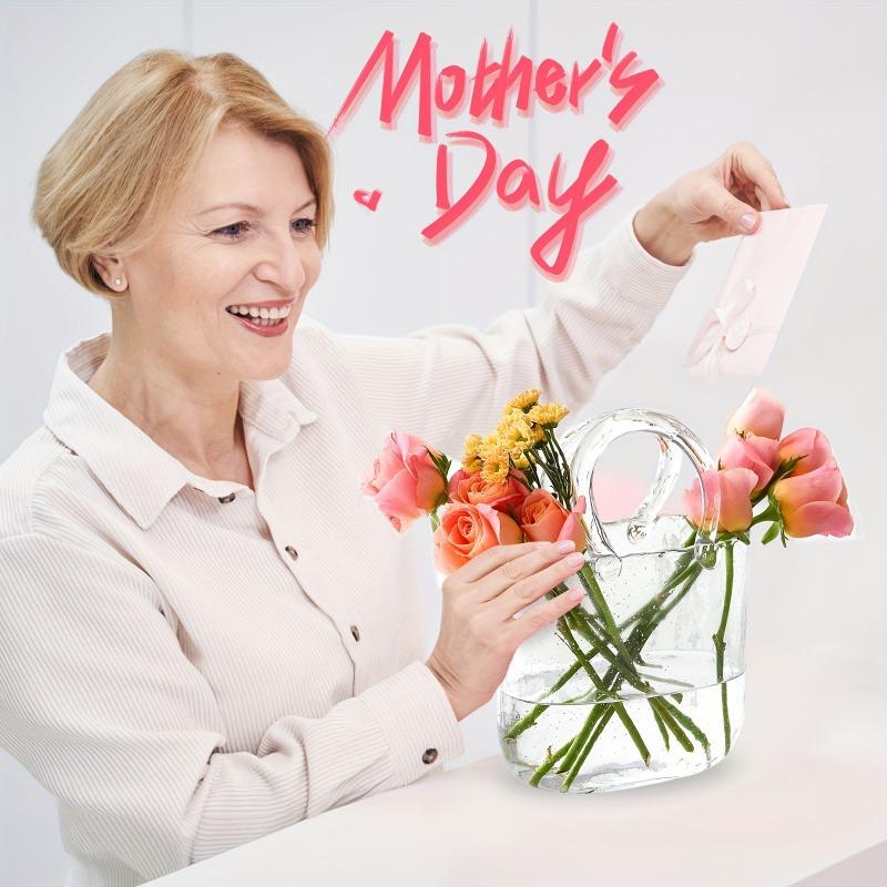 Сумка Стеклянная Ваза Ваза в Форме Сумки Гидропонная Ваза Прозрачная Ваза-Сумка Подарок на День Матери Домашний Декор