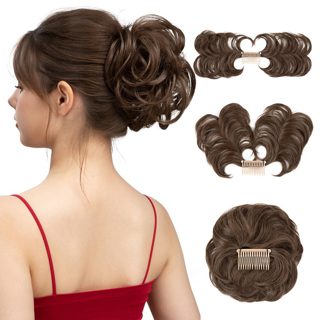 Wigs, Hair Rings, Women'S Balls, Adjustable Plug-In Comb, Fluffy Lazy Disc Hair Artifact, Wig Short Ponytail.