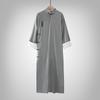 Cotton and Linen Gown Republic of China Chinese Style Robe Jacket Men's Cross Talk Gown Performance Costume