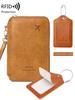 Minimalist and Fashionable RFID Passport clip+PU Leather Luggage Label 2 Pieces/set Suitable for Menand Women'stravelaccessories