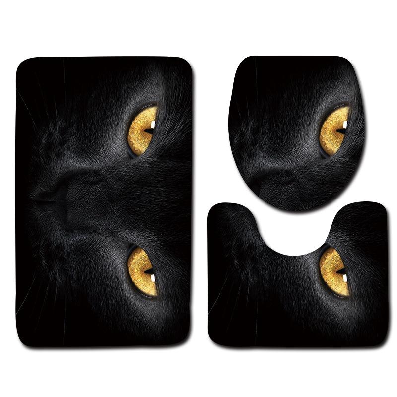 Toilet Three-Piece Floor Mat, Bathroom Three-Piece Carpet Doormat