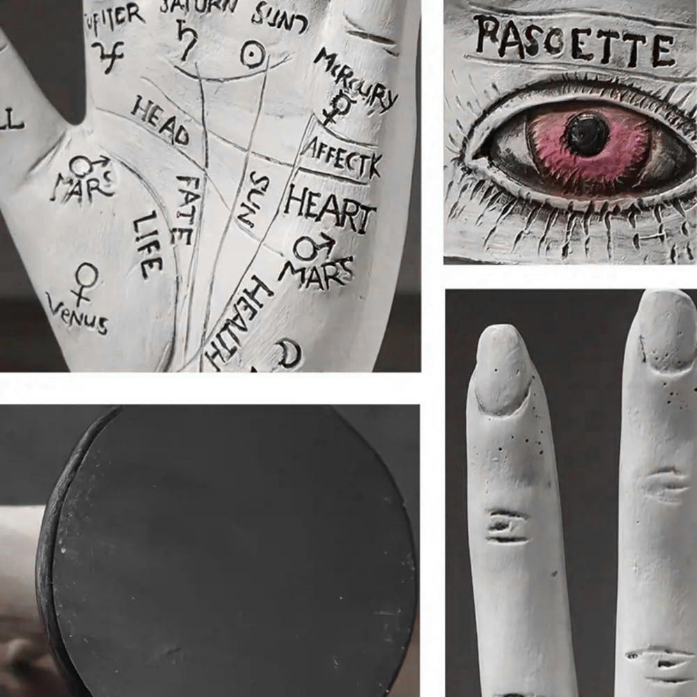 Decorative Hand Statue Resin Hand Sculpture Modern Palmistry Hand Resin Figurine Sculpture for Home Office Decor