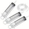 3pcs 3.38oz Large Syringes With 39.37inch Tube For Oil Fluid Suction, Nutrient Measuring, Watering Industrial Experiments